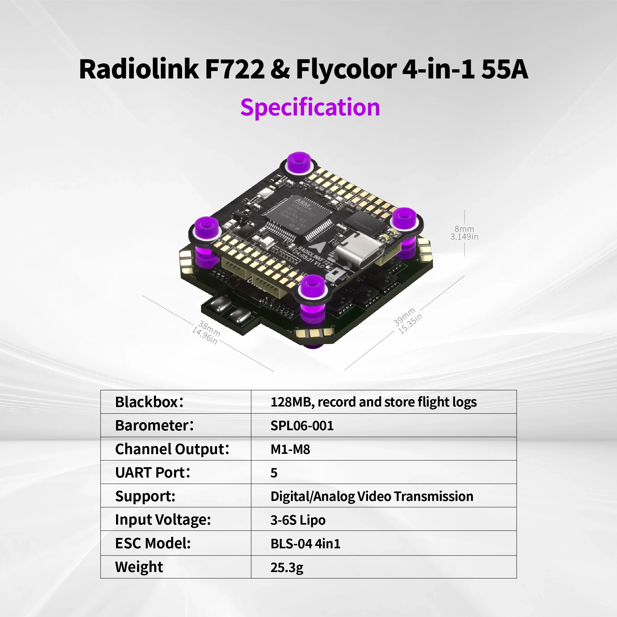 RoRusRadiolink F722 Flight Con - đánh giá và giá Betaflight Fc F7