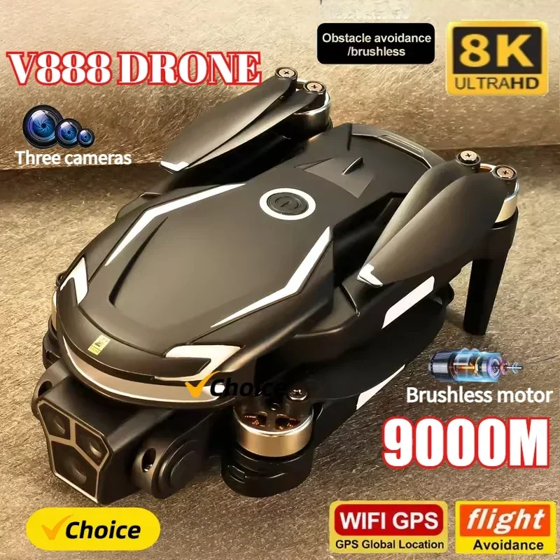 New V888 Drone 8K GPS Triple C - đánh giá và giá Drone Gps Mount